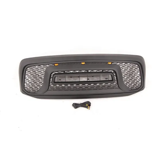 Custom 3-Piece LED Lights Honeycomb Black Front Grille for 2006-2008 Ram 1500 Pickup Truck Parts