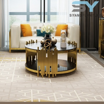 2020 Mode graniet roestvrijstalen eindtafel met gouden kleur en Perspex theetafel