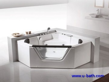 U-BATH corner 2 persons glass jacuzzi for water surfing
