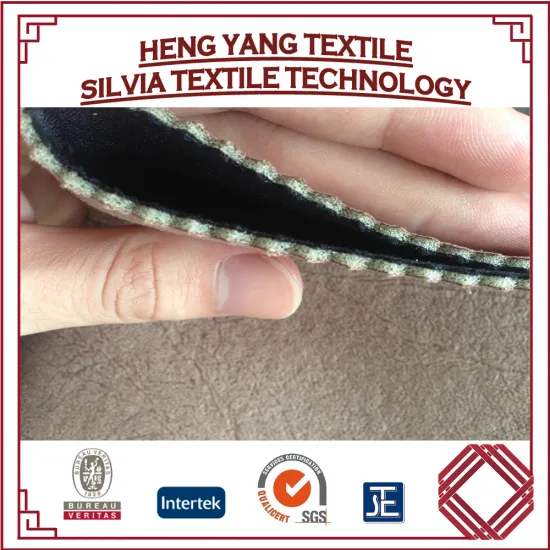 Polyester Gold Stamp Suede Sofa Fabric Bonding With Foam Backing Fabric