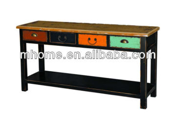 Shabby chic vintage French antique wooden drawer table