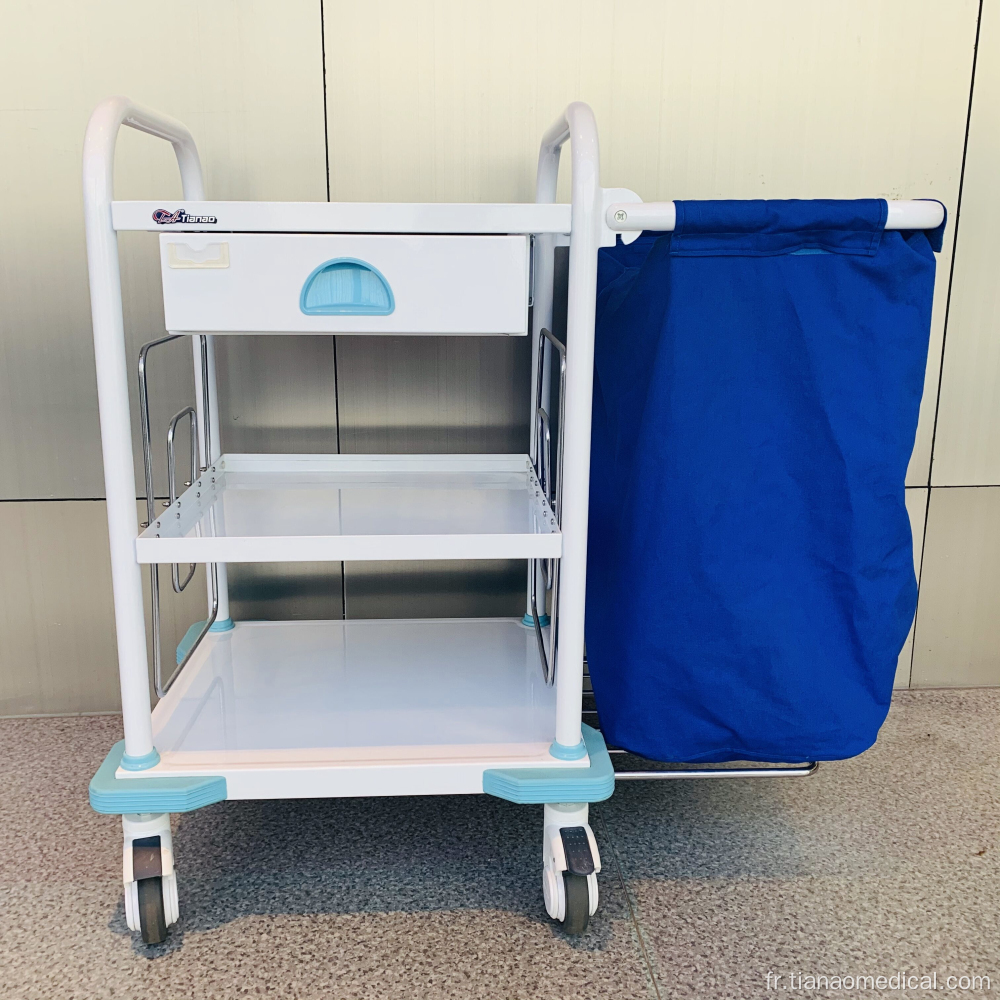 Chariot à linge pratique en option pour hôpital en acier