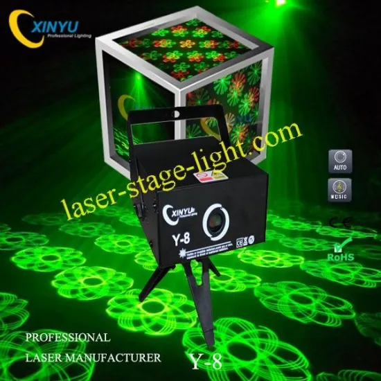 Hot Selling Mini 3 Motors Grating Pattern Laser Lighting Disco Flower Lights 35mw Y-8