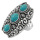 Perles rondes de mode féminine 3PCS Bague Zircon Synthétique Turquoise
