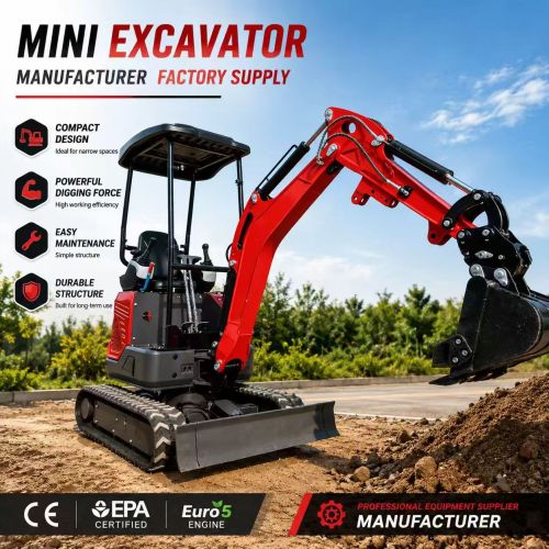 2Ton Red Canopy Mini Excavator المطاط المسار العمل