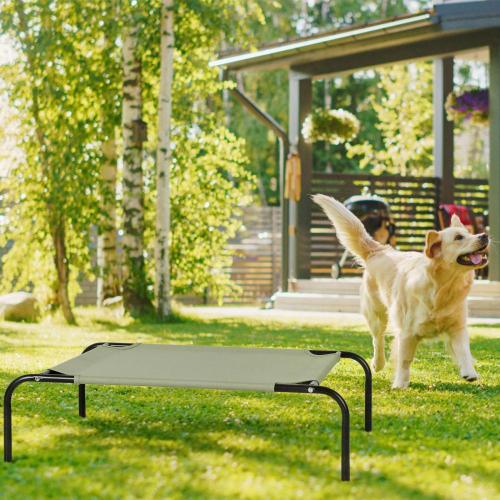 Cama para mascotas de poliéster de pie verde oliva