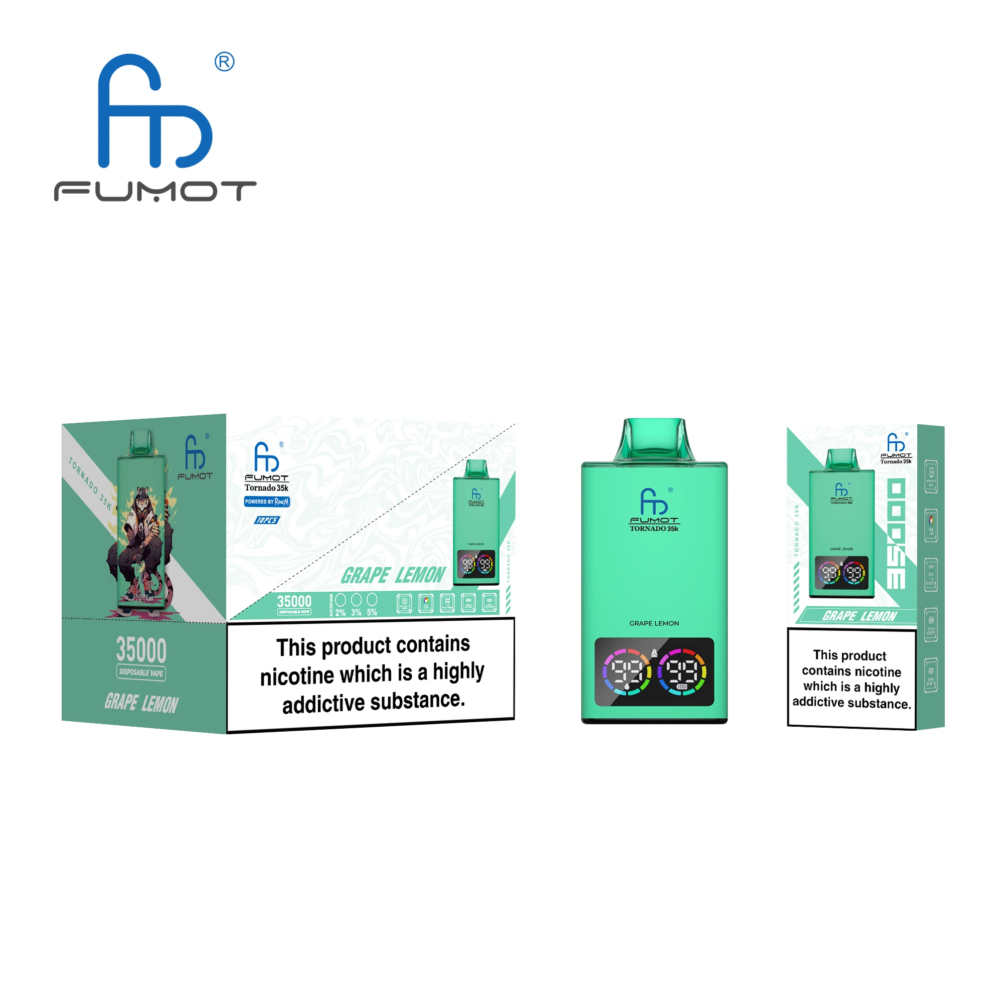 Fumot Tornado 35k Puffs wegwerp VAPE WHOLESALE DENMARK Fabrikant fan Sina
