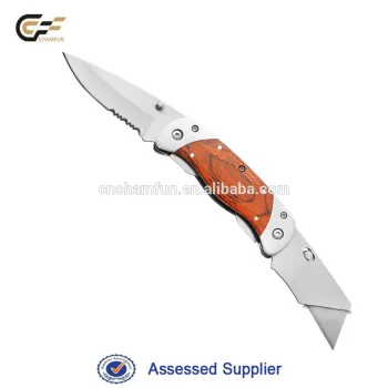 Pakkawood Lock-back ultra-shape double-blade folding utility knife