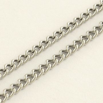 Pandahall 4mm 304 Ανοξείδωτο χάλυβα αλυσίδα αλυσίδας αλυσίδας