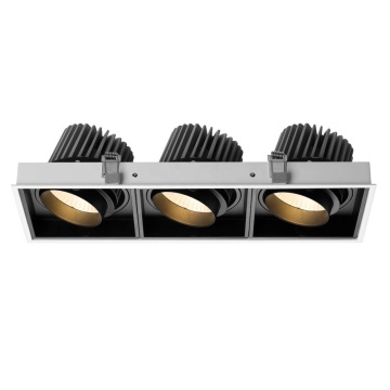 3x15W LED Ceiling Multiple Downlight Recessed Triple Housing Cover Adjustable 45W Export LED Grille Light