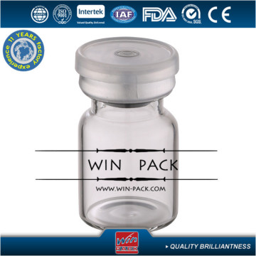 5ml clear rolling mouth tube glass bottle with aluminium cap, tube glass bottle manufacturer for chemical