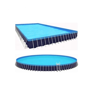Portable Movable Metal Rectangular Swimming Pool with Frame Tarpaulin