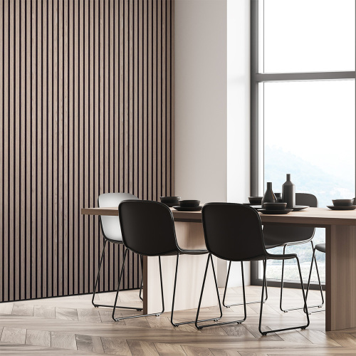 Melamine veneer wood slat panel Highly quality effective interior wooden acoustic panel Factory