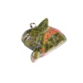 Unakite Handmade Craved 1.0 Inch Rabbit Pendant 7 Chackra Key Chain