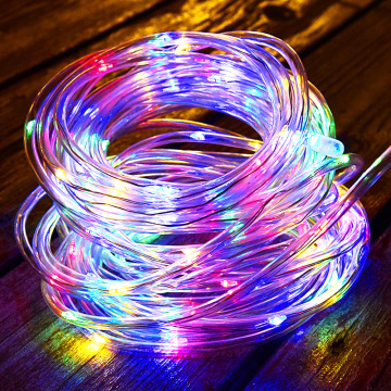 Solar Powered RGB LED Strip Lights for Christmas Tree Decorations