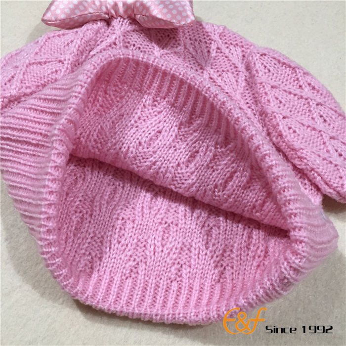 bowknot design knitted hat 