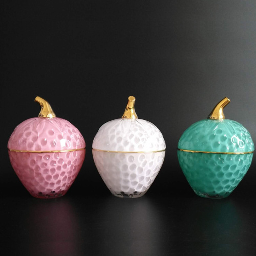 Strawberry glass candle jar of cheap price