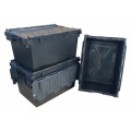 Hinged Lid Moving Turnover Box Reusable Plastic Crate