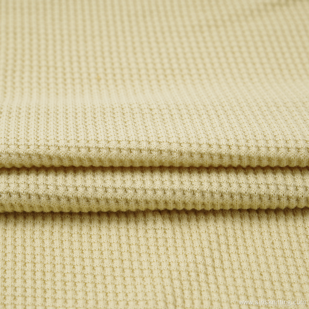 CVC Cotton Polyester Hacci Waffle Fabric Brushed