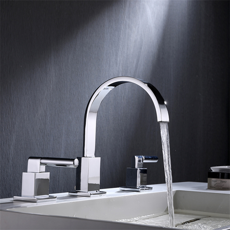 High Quality Dual Handles Bronze Bathroom Faucet