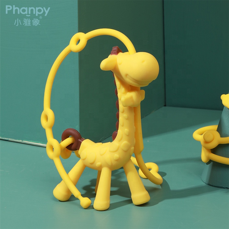 Giraffe Lebensmittelqualität Silikon Baby Beißring Spielzeug