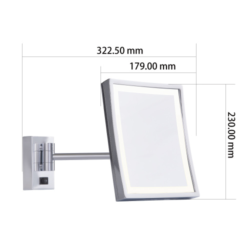 Single arm 3x vanity mirror with lights