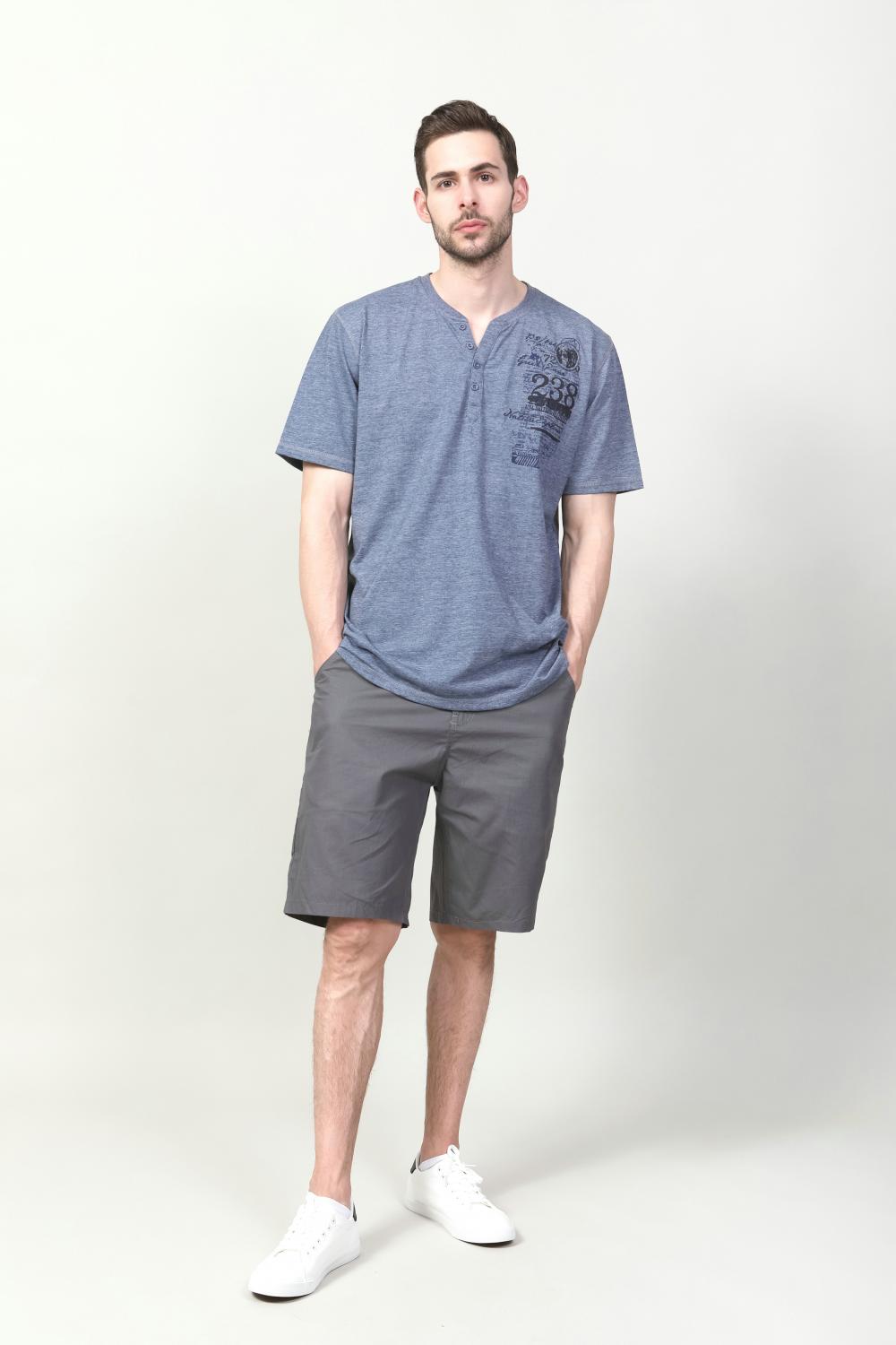 Men's Knit Navy melange T-shirt