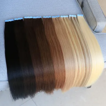 Virgin Brazilian Natural Double Drawn Human  Cuticle Aligned Hair Unprocessed Virgin  Straight Raw Indian Tape In Hair Extension