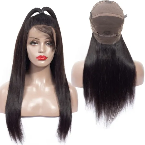 13x4 360 HD Full Lace Frontal Wigs Brazilian Straight Human Hair Wigs 150% 180% Density  Human Hair Lace Wig For Black Woman