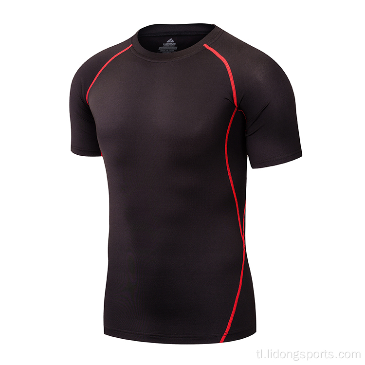 Ginhawa maikling manggas mabilis dry murang fitness shirt