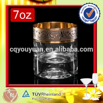 Beautiful drinkware 7oz handblown round rock glass drinking glass whisky cups