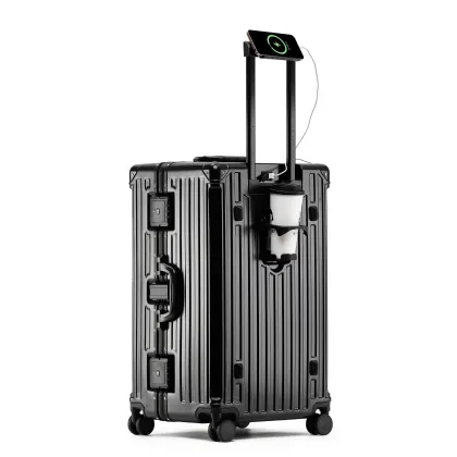Aluminum Magnesium Alloy Luggage: Large Capacity Metal Suitcase with Password