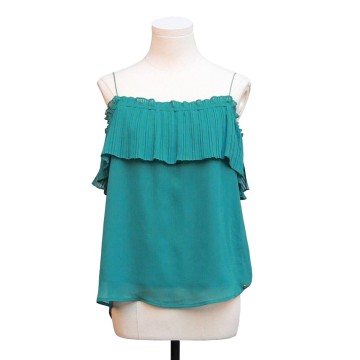 Women Chiffon Ruffle Sleeveless Top