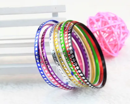 Colorful Metal Bangle Thin Aluminum Bracelet Bangles
