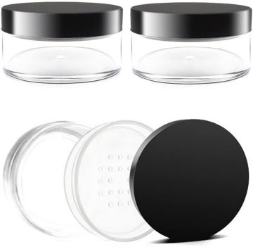 Round Empty Plastic Jars for Cosmetics - 3g, 10g Powder Jars and 5ml/20ml Containers