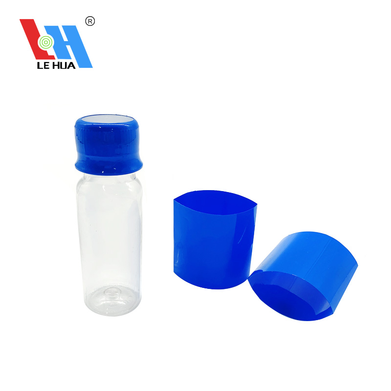Fasce di maniche blu di rimpicciolo avvolgenti per tappo di bottiglia