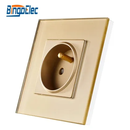 Toughened glass panel french electrical socket
