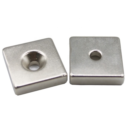 Block Neodymium magnet with Countersunk screw hole