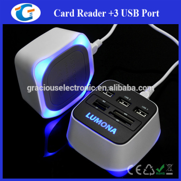 LED Logo USB Hub 2.0 USB Hub Combo Card Reader Driver