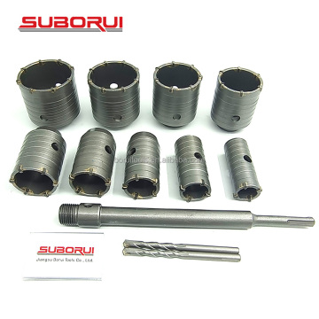 SUBORUI SDS Plus M22 Tungsten Carbide Wall Hole Saw for Concrete and Masonry