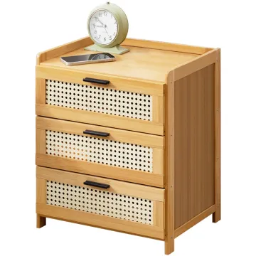 Decorative Bookends Bamboo Nightstand With Drawer