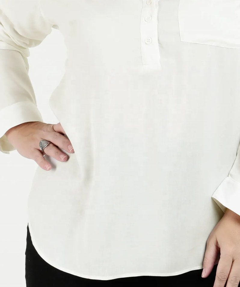 2020 Plus Size långärmad blus