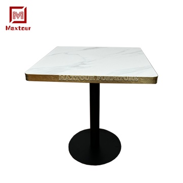 Großhandel Square White Marmor Metal Restaurant &amp; Coffee Tische