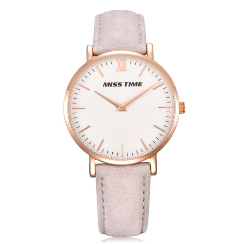 elegant bracelet leather japan movement womens quartz watch