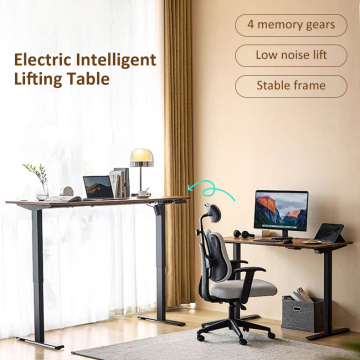 Solid Wood Electric Lift Table - Computer Desk for Gaming and Office Use
