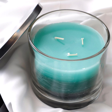 Silver Lid Layered Scented Candles with 3 Wicks