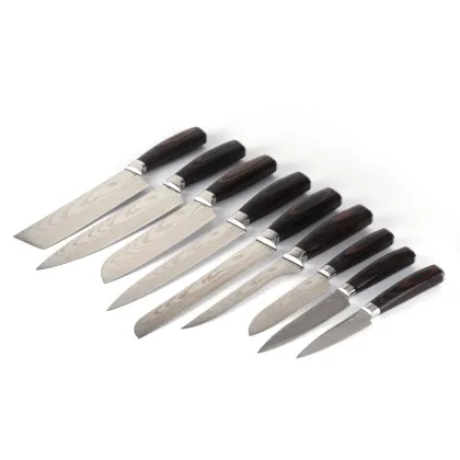 Professional Laser-Sharpened Chef Knife Set for Culinary Excellence: Stainless Steel Kitchen Cutlery