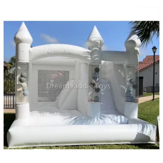 Cloud White Bubble Inflatable Bouncer: Slide and Floating Balloons for Party