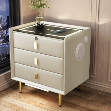 Minimalist Rechargeable LED Smart Bedside Table with Wireless Charging