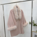 Autumn and winter new fox fur collar coat